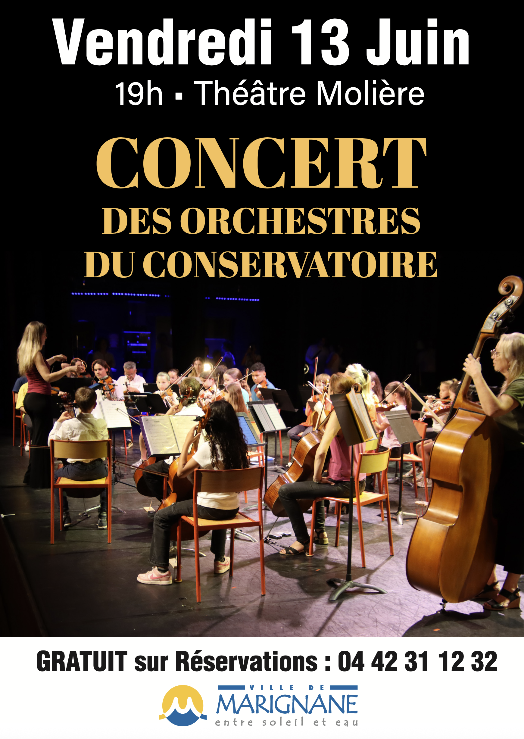 Concert des orchestres  cordes et  vent du conservatoire