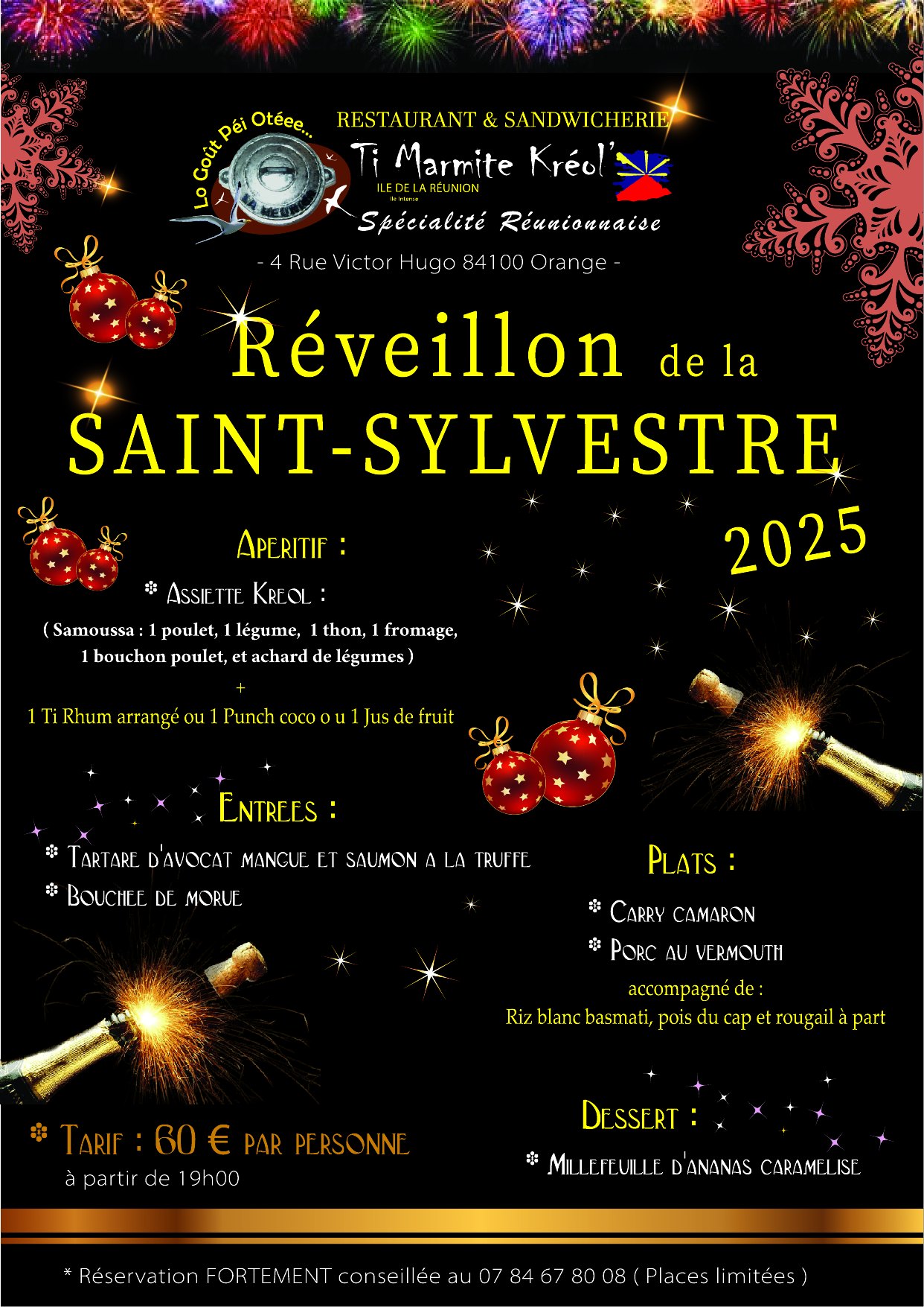 R�veillon de la St Sylvestre chez Ti Marmite Kr�ol'