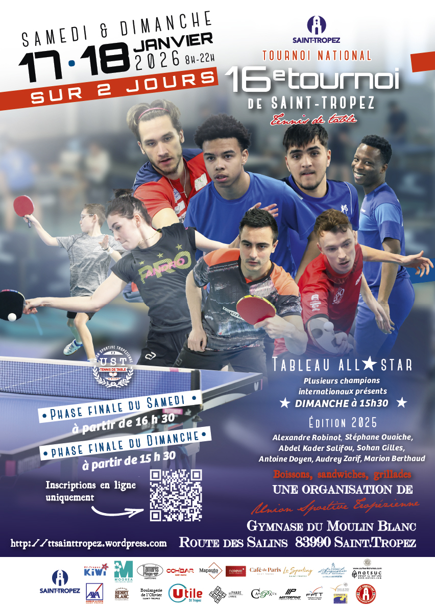 16me tournoi national de tennis de table de Saint-Tropez