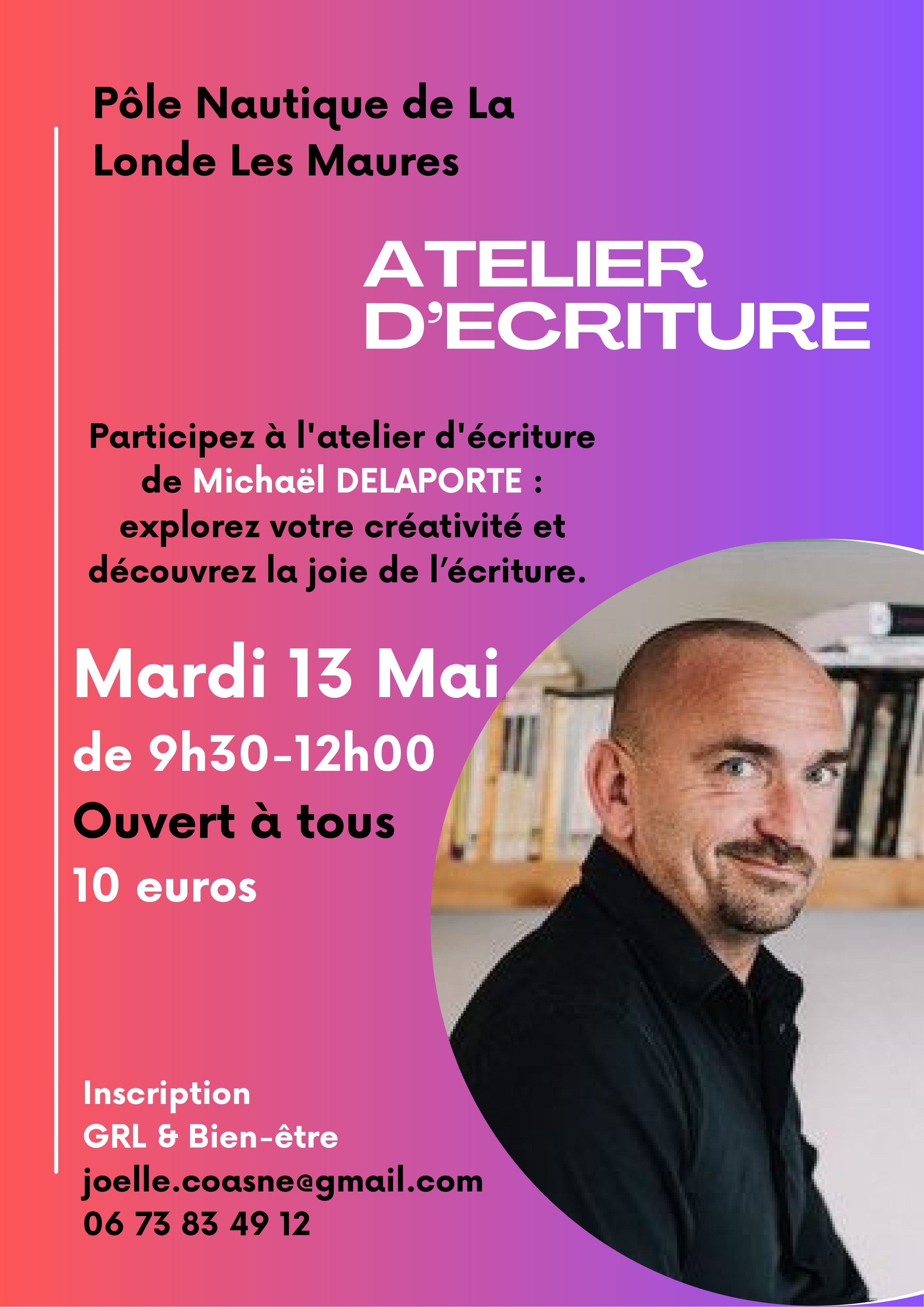 Atelier d'criture avec Michal Delaporte par GRL et bien-tre