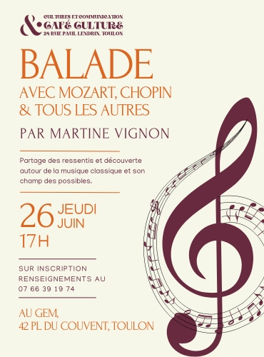 Confrence musicale - Balade avec Mozart, Chopin et tous les autres