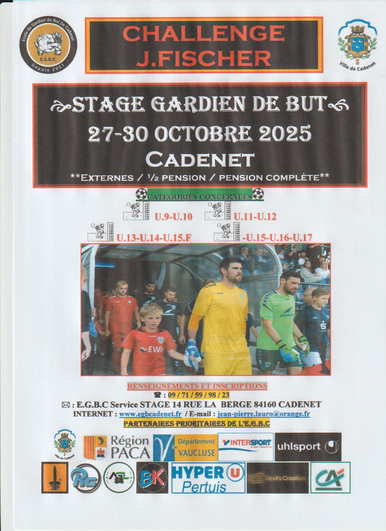 Stage gardien et gardienne de but