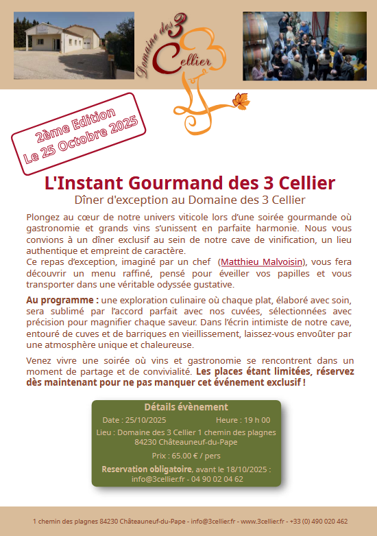 L'Instant Gourmand des 3 Cellier