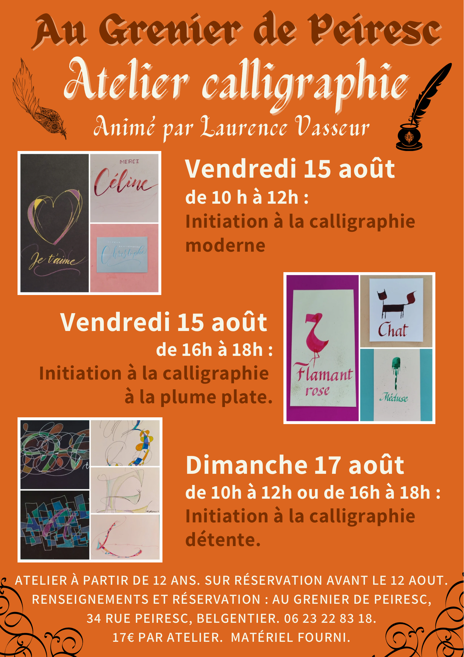 Atelier Calligraphie anim par Laurence Vasseur