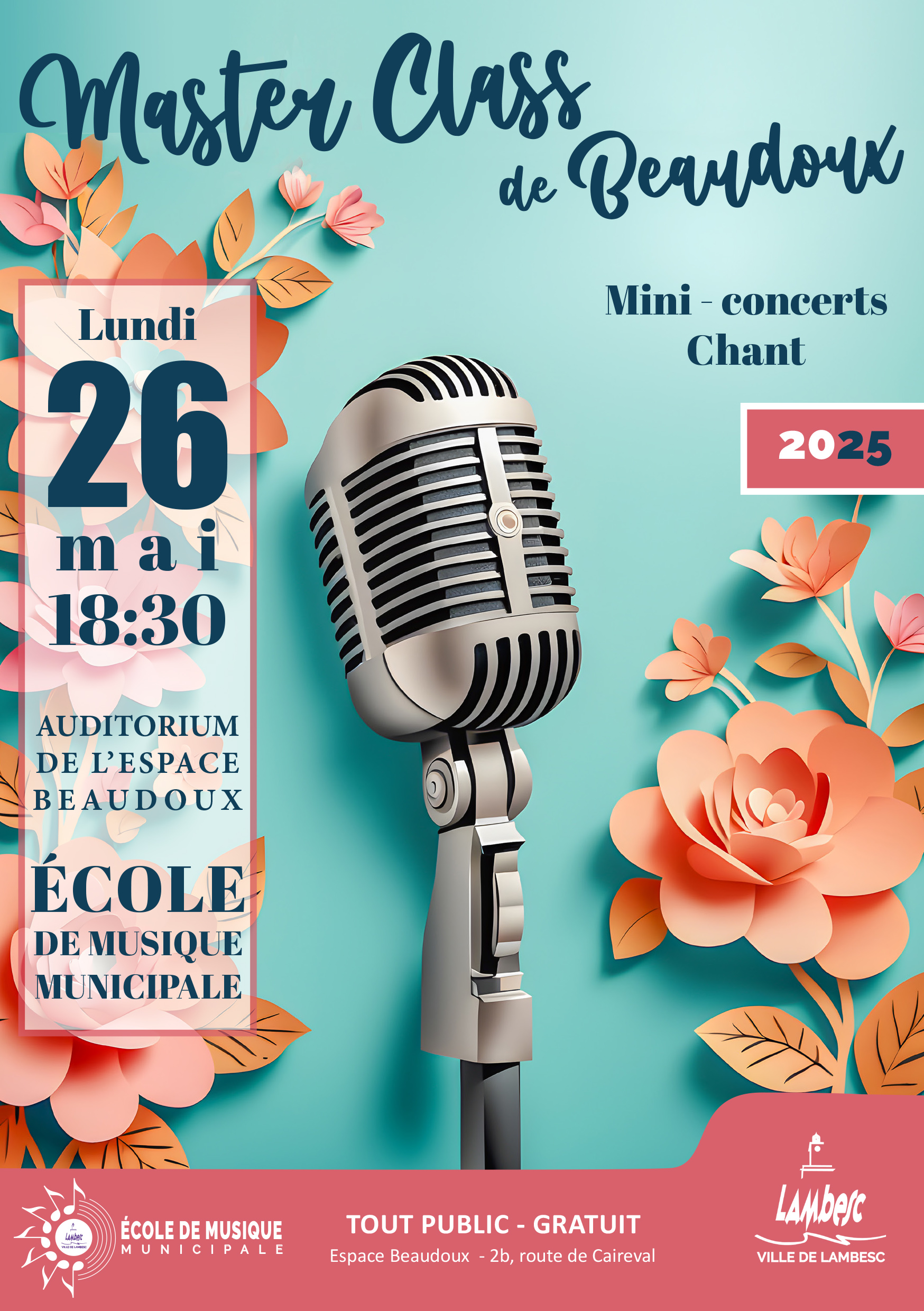 Master class de Beaudoux et mini-concerts - Chant