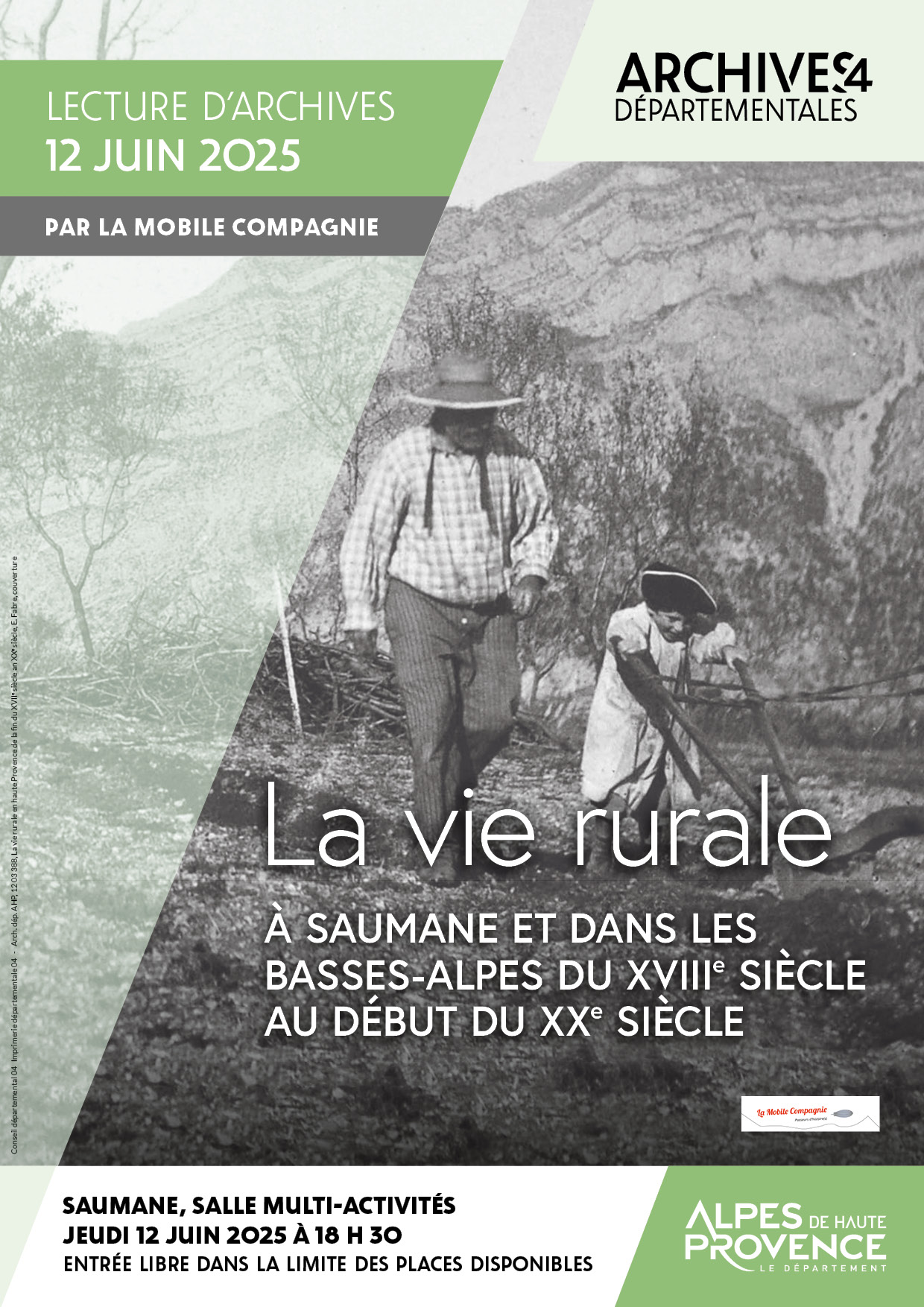La vie rurale  Saumane et dans les Basses-Alpes du XVIIe sicle au XXe sicle