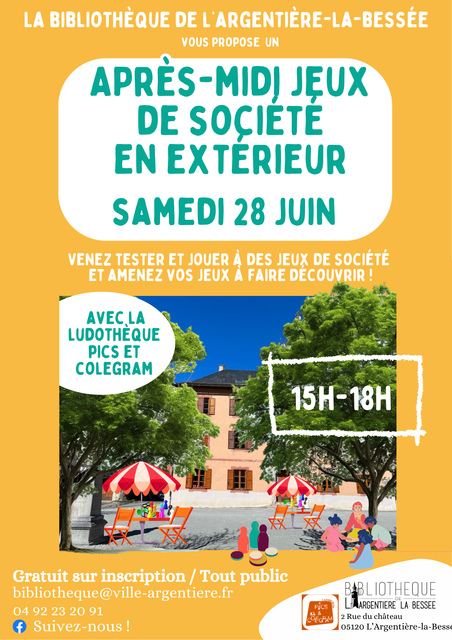 Aprs-midi jeux de socit en extrieur  la bibliothque !