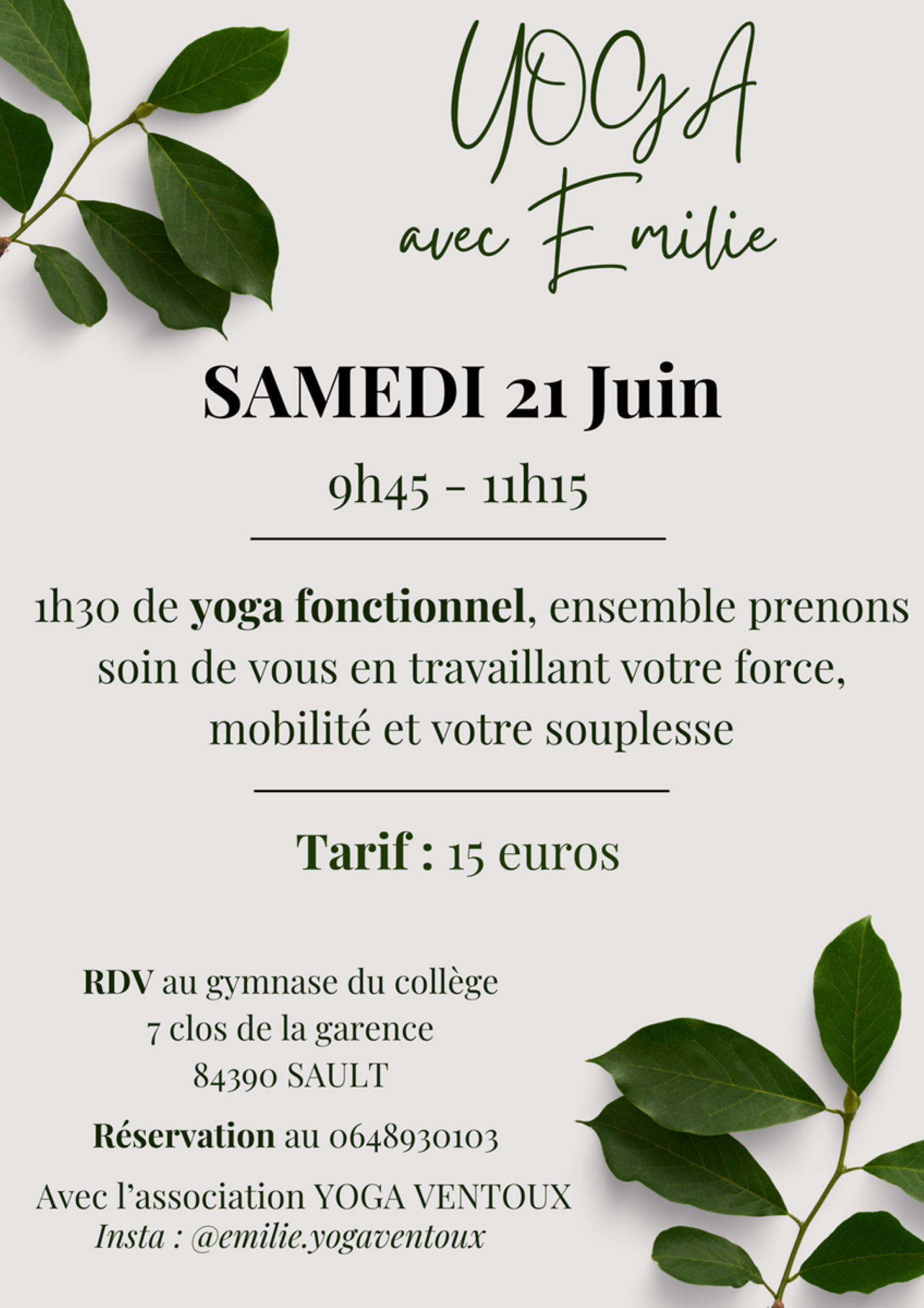 Cours de Yoga