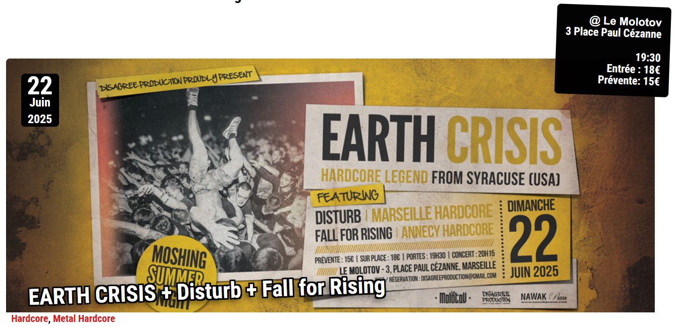 Earth crisis + Disturb + Fall for rising