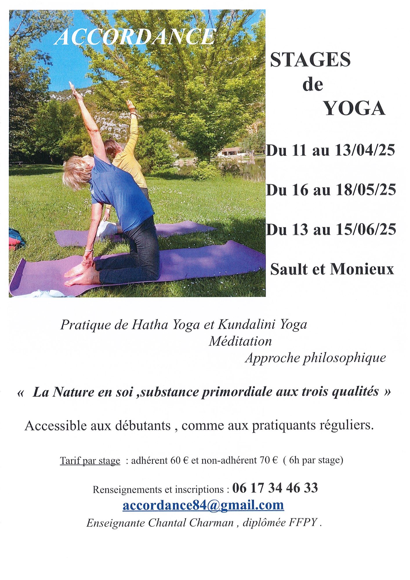 Stage de Yoga  Sault et Monieux