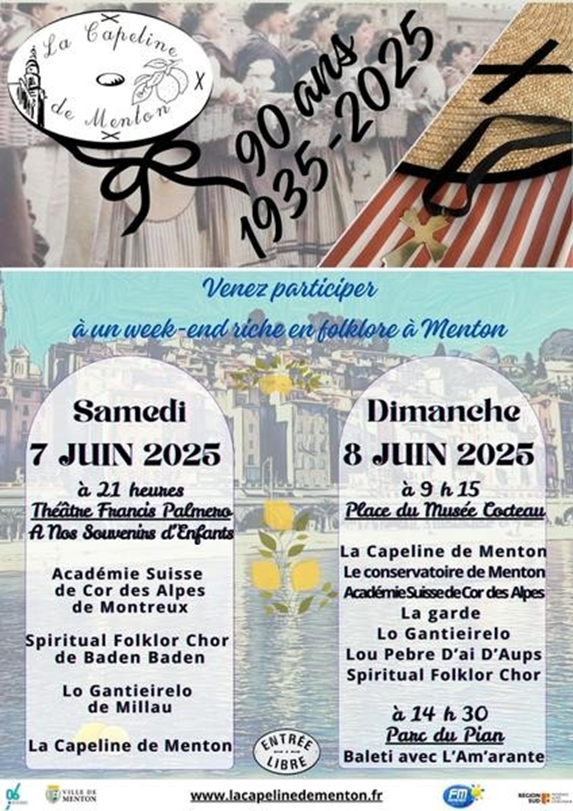 Week end de folklore pour les 90 ans de la Capeline de Menton