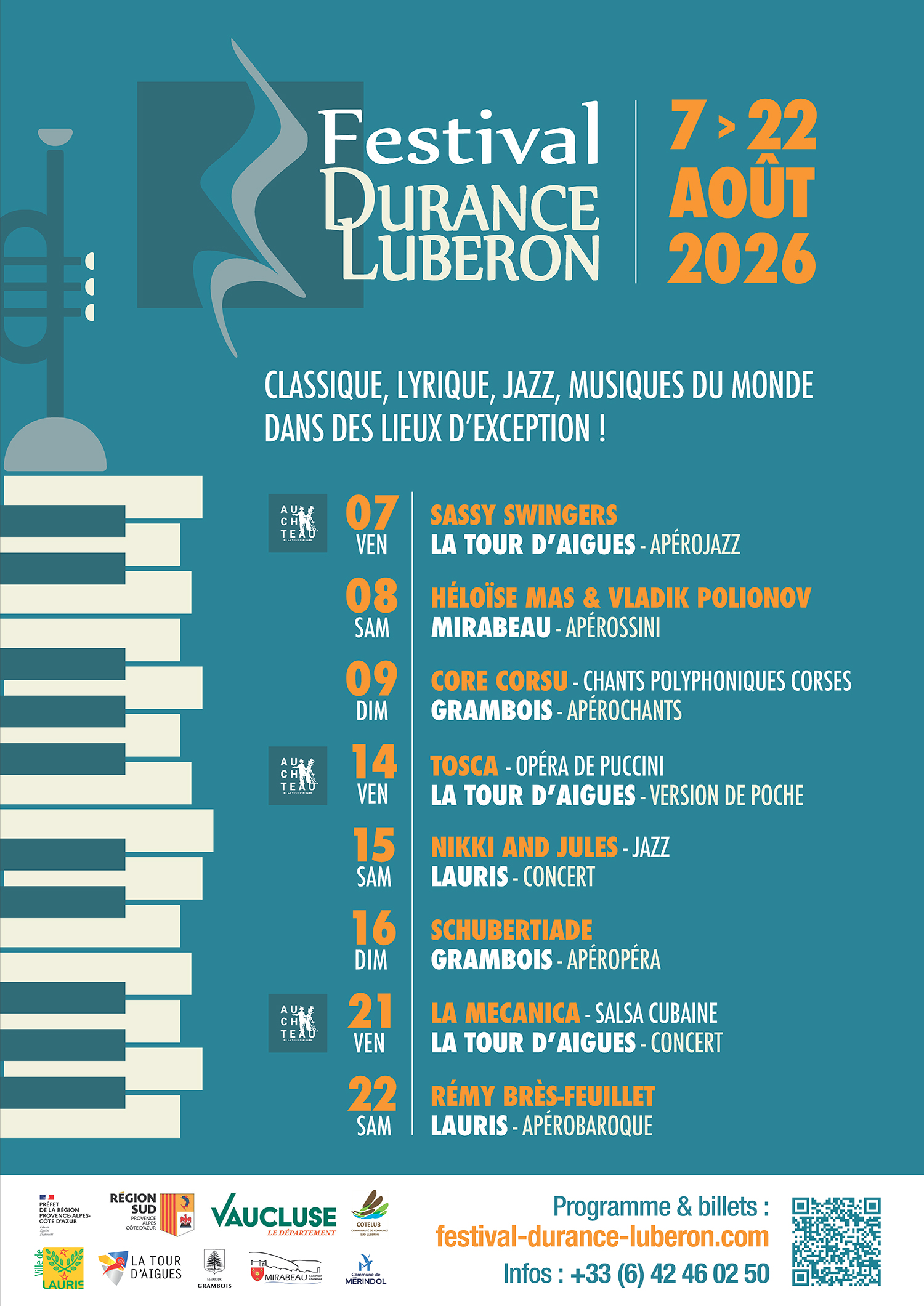 Festival Durance Luberon au Ch�teau de La Tour d'Aigues : Ap�rojazz : Sassy Swingers