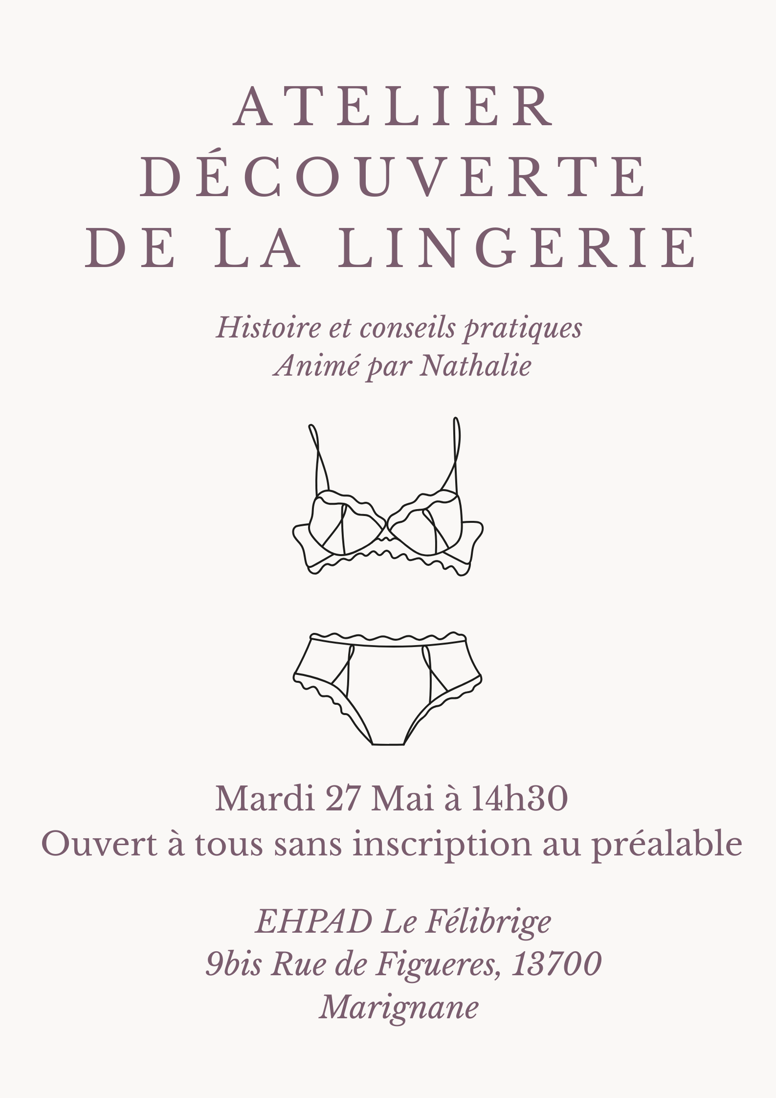 Confrence et atelier dcouverte de la lingerie