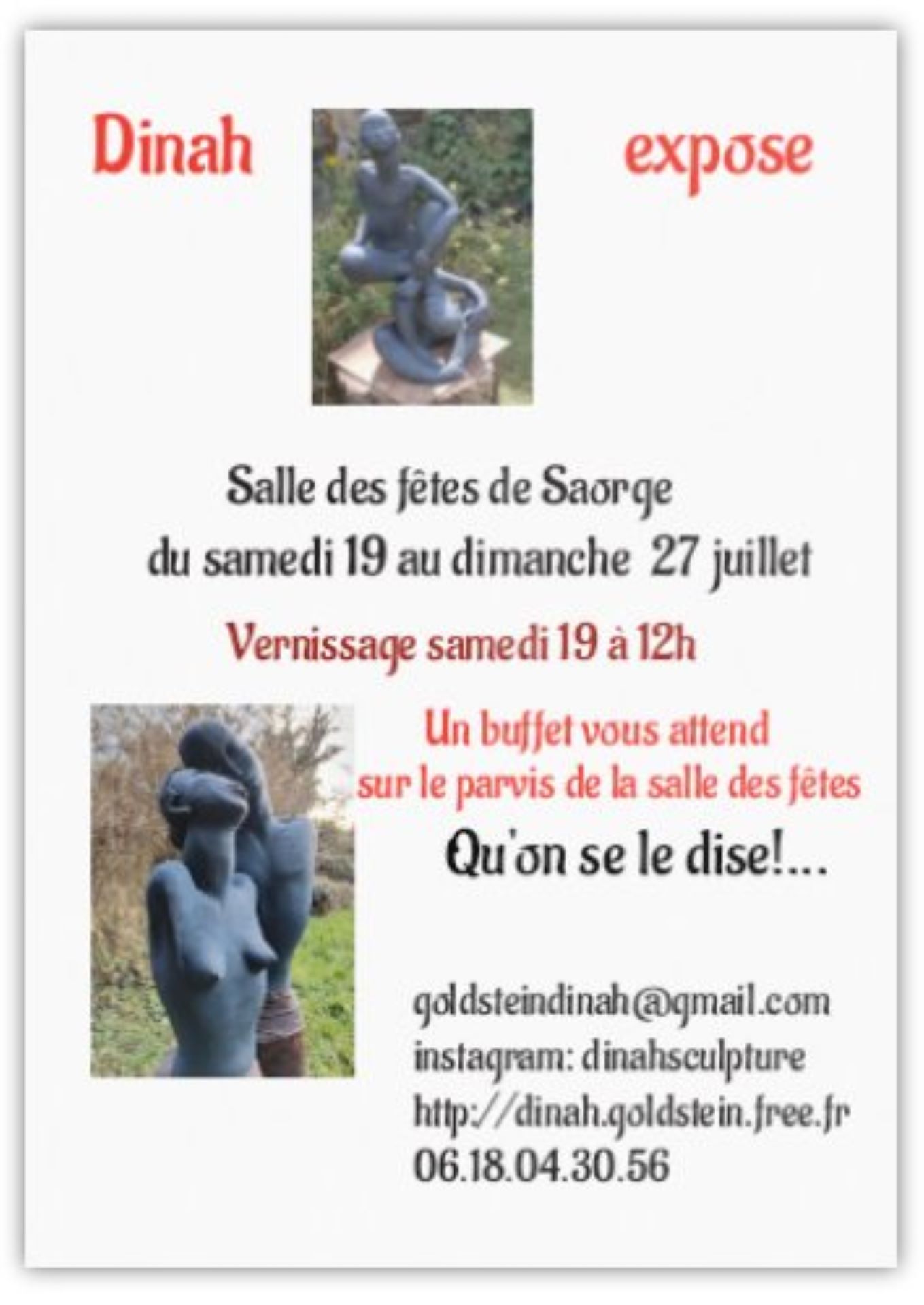 Exposition de sculpture de Dinah GOLDSTEIN