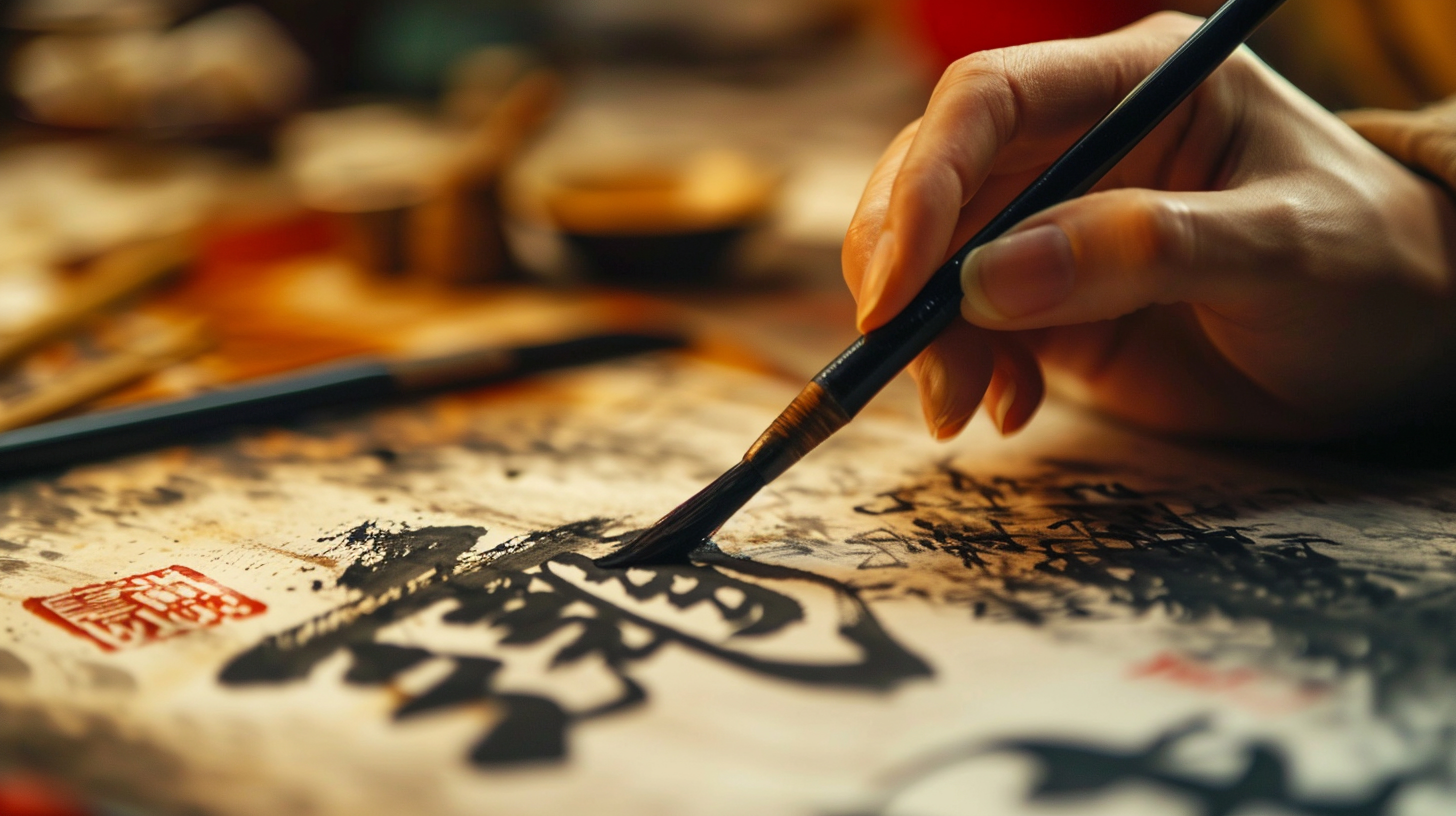 Atelier encre de Chine avec Tom C