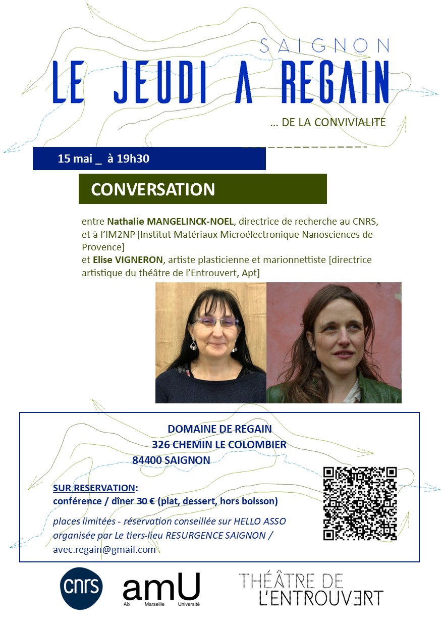 Le Jeudi  Regain - Conversation Elise Vigneron et Nathalie Mangelinck-Nol