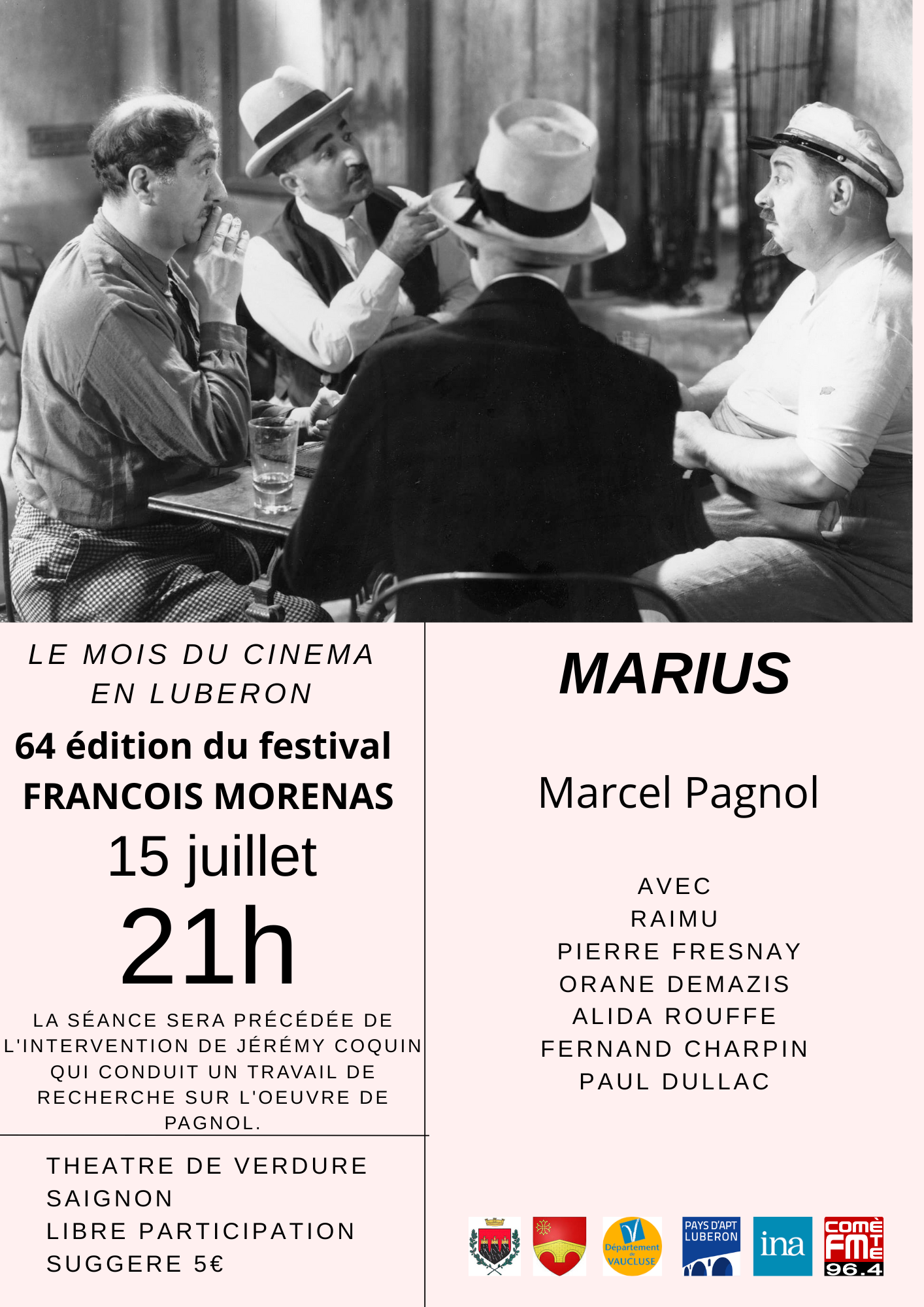 Festival Franois Morenas - Marius - Marcel Pagnol