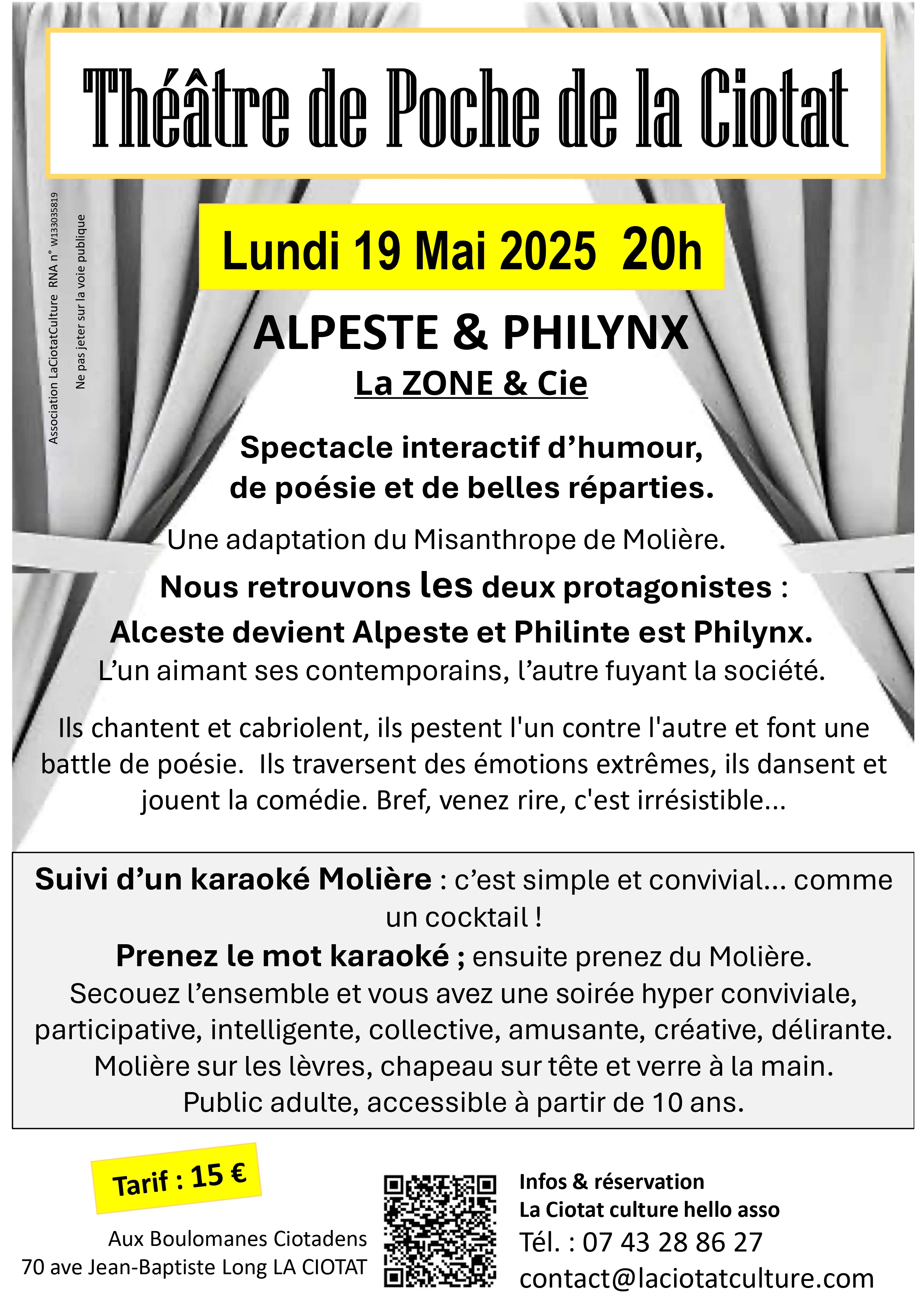 Thtre de Poche de La Ciotat : Alpeste et Philynx