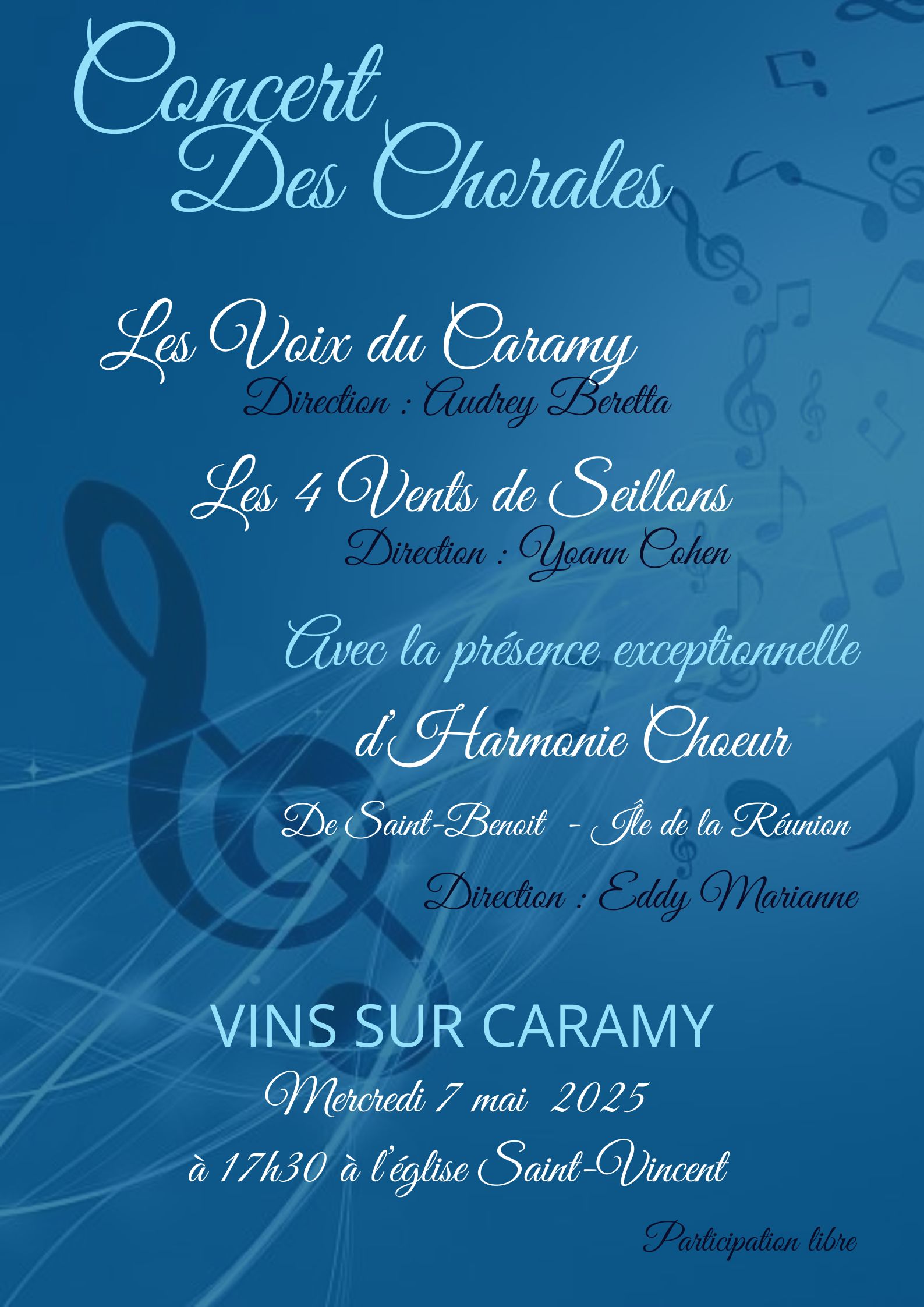 Concert : Les voix du Caramy, Les 4 vents et Harmonie Coeur