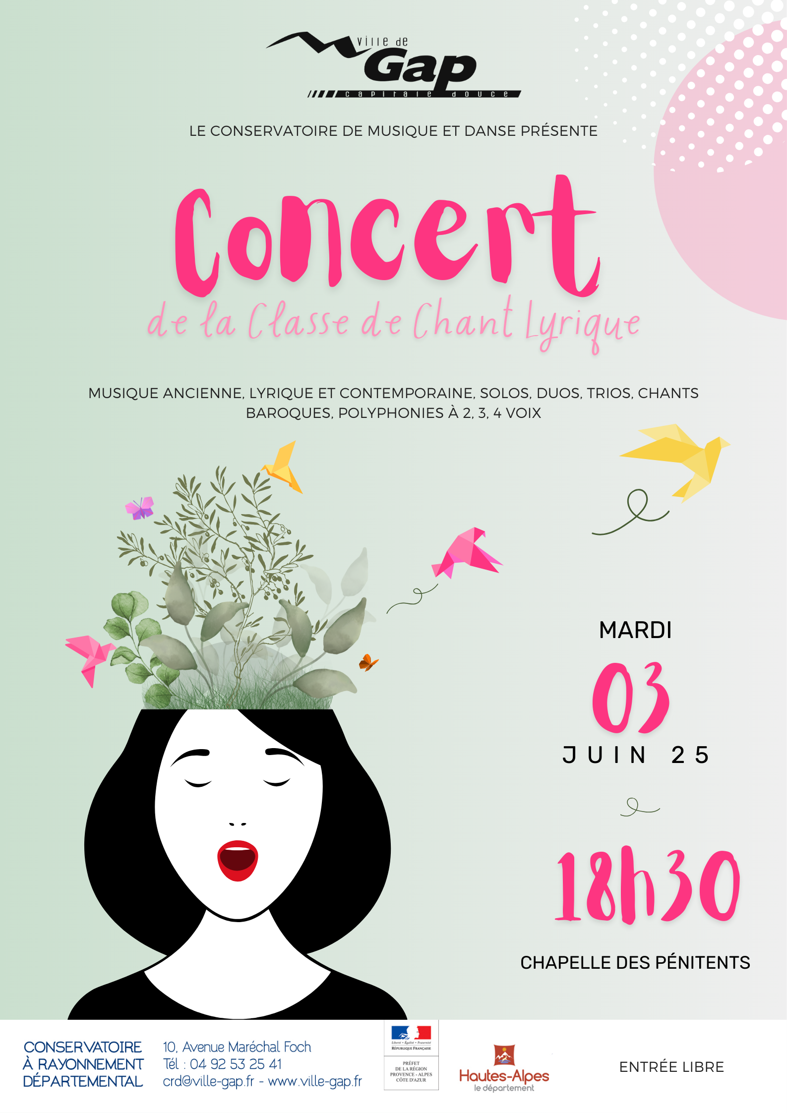 Concert : Audition de la classe de chant lyrique