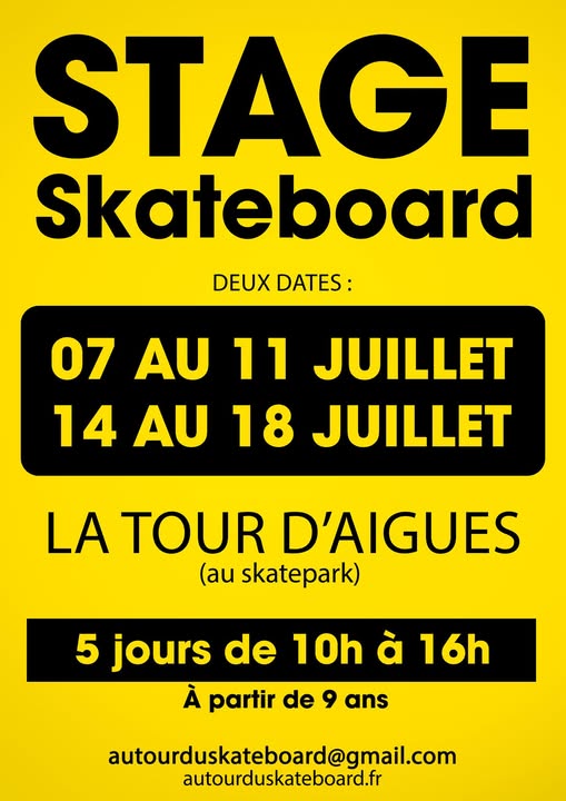 Stage de skateboard  la Tour d'Aigues