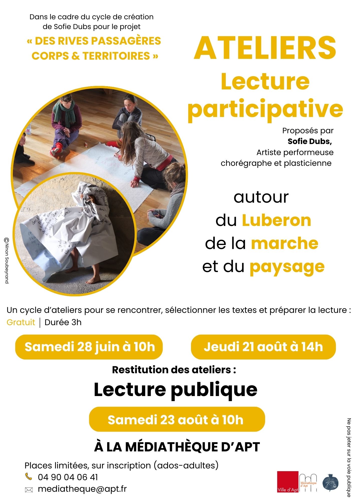 Ateliers Lecture participative & publique autour du Luberon, de la marche et du paysage