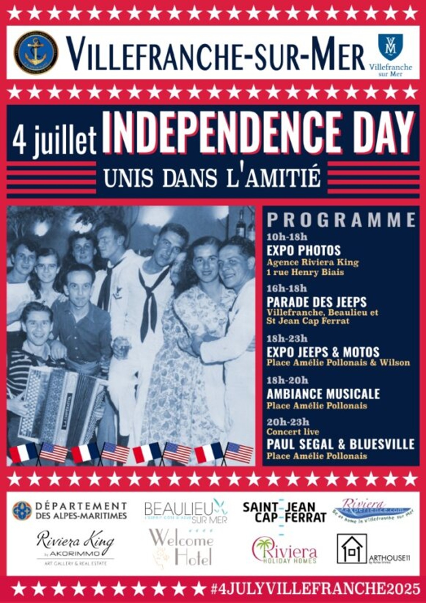 Parade de Jeeps anciennes dans le village