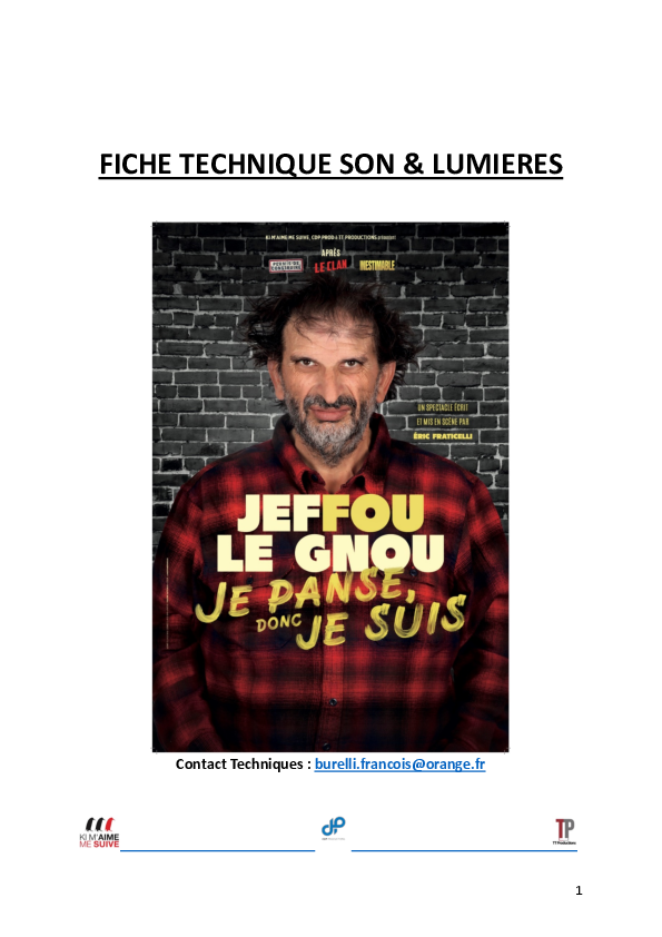 Je panse donc je suis - Spectacle de Jeffou le Gnou