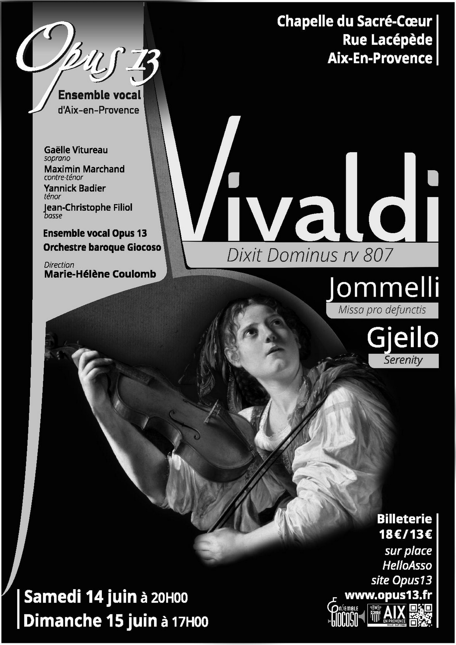 Vivaldi Jommelli Gjeilo / Opus13 Ensemble vocale Aix-en-Provence