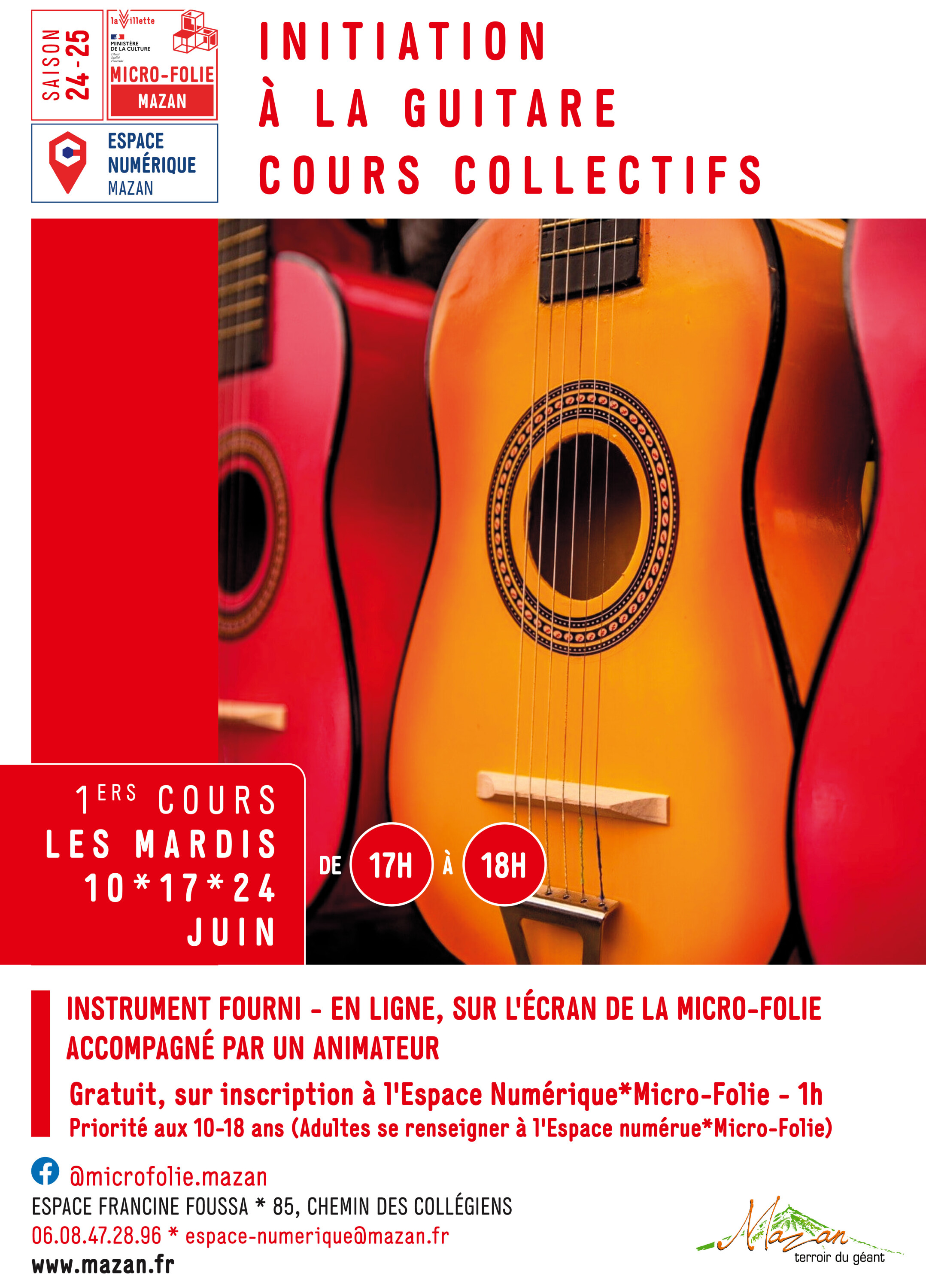 Initiation  la guitare - Cours collectifs