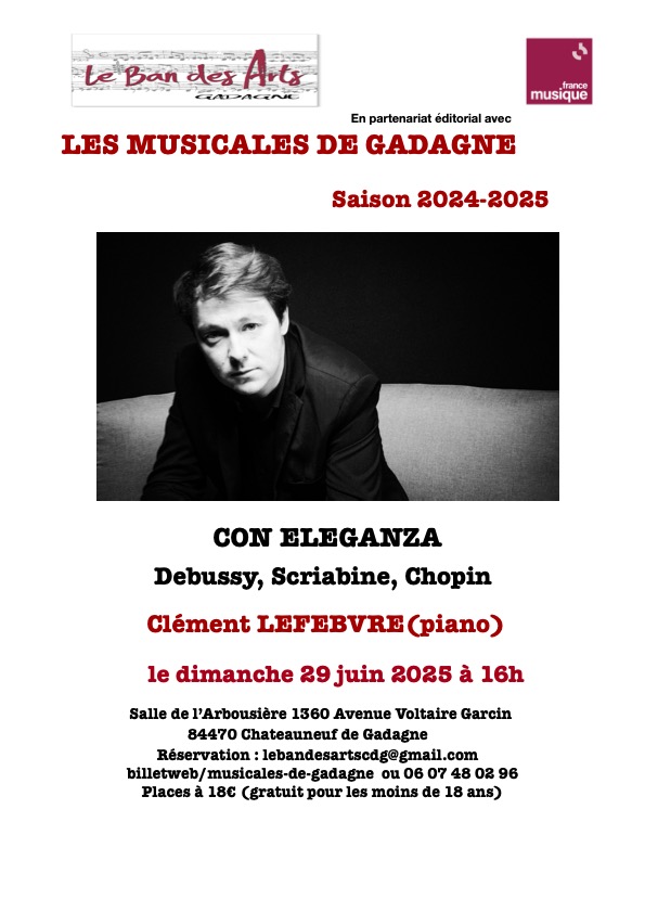 Musicales de Gadagne Concert de piano Clment LEFEBVRE