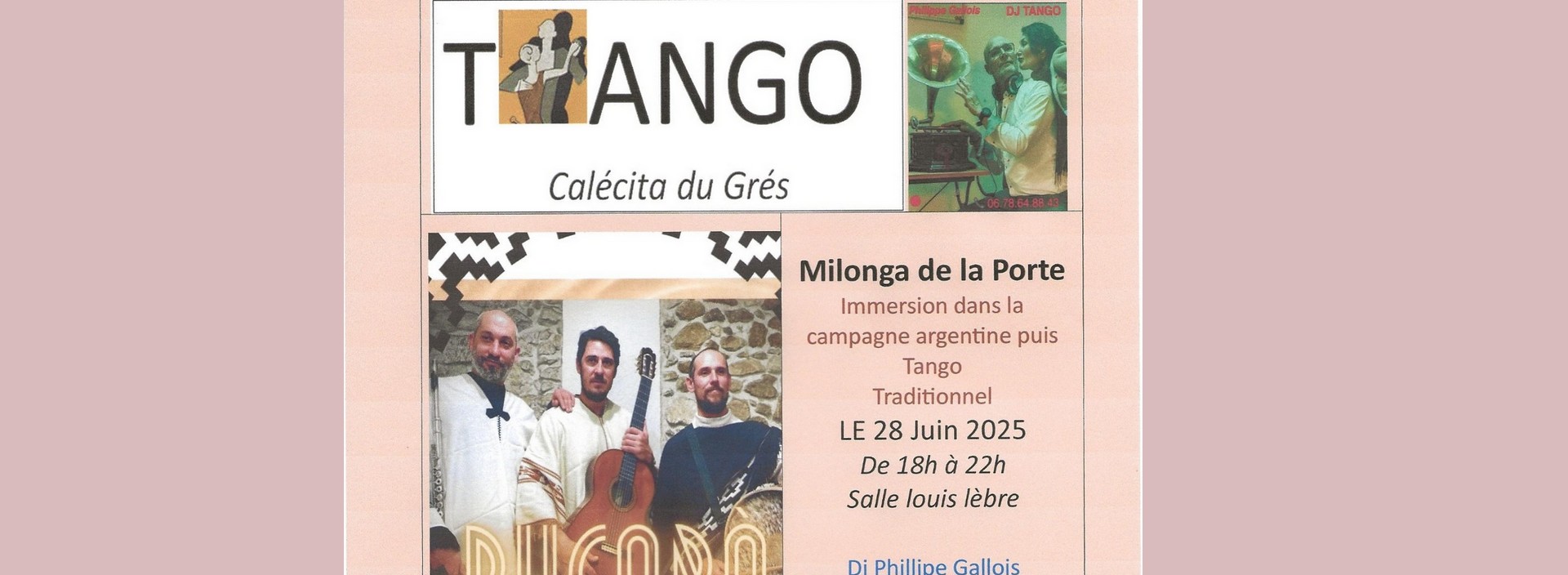 Soire Tango Milonga de Porte organis par La Calcita du Grs