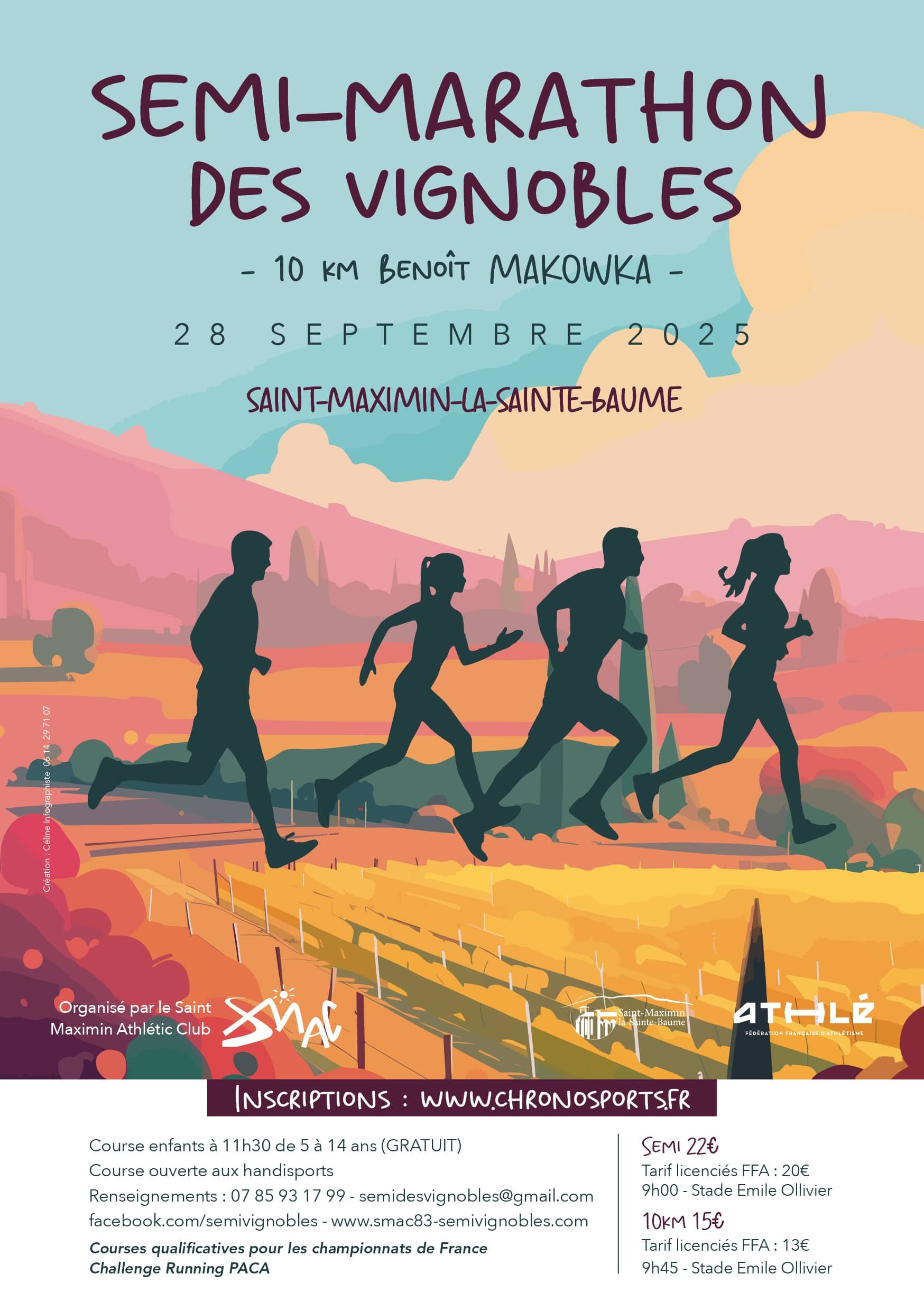 Courses pdestres : Semi-marathon des vignobles et parcours 10 km Benot Makiowka