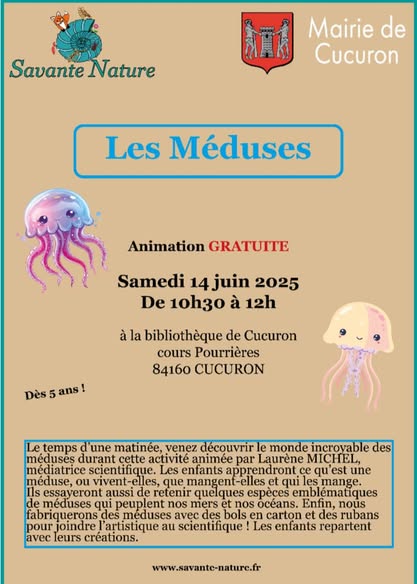 Savante Nature :  Le cercle des mduses oniriques, par Kales, de l'artiste Fabienne Aumont.   Cadenet