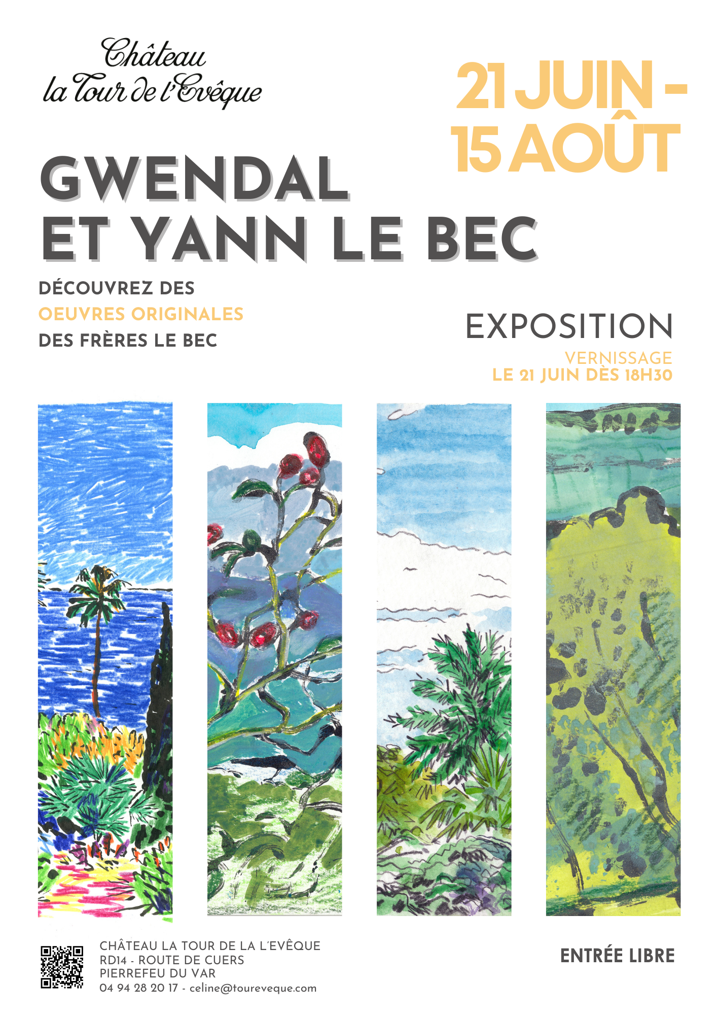 Vernissage de lexposition des illustrateurs Gwendal et Yann Le Bec au Chteau La Tour de L'Evque