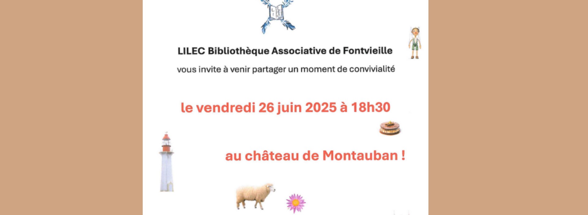Chansons et lectures au Chteau de Montauban organis par la bibliothque Associative Lilec
