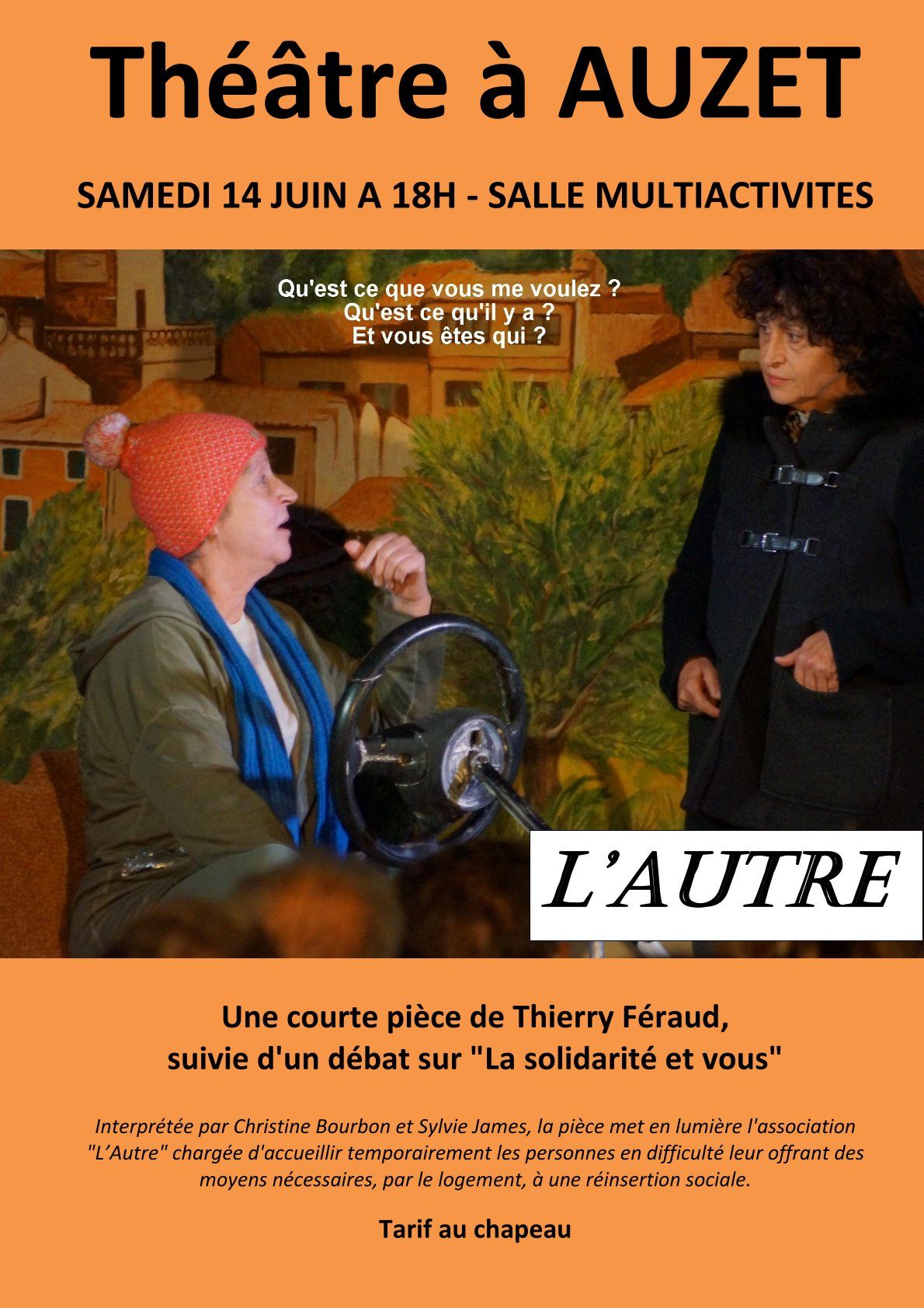 Thtre  Auzet suivi d'un dbat