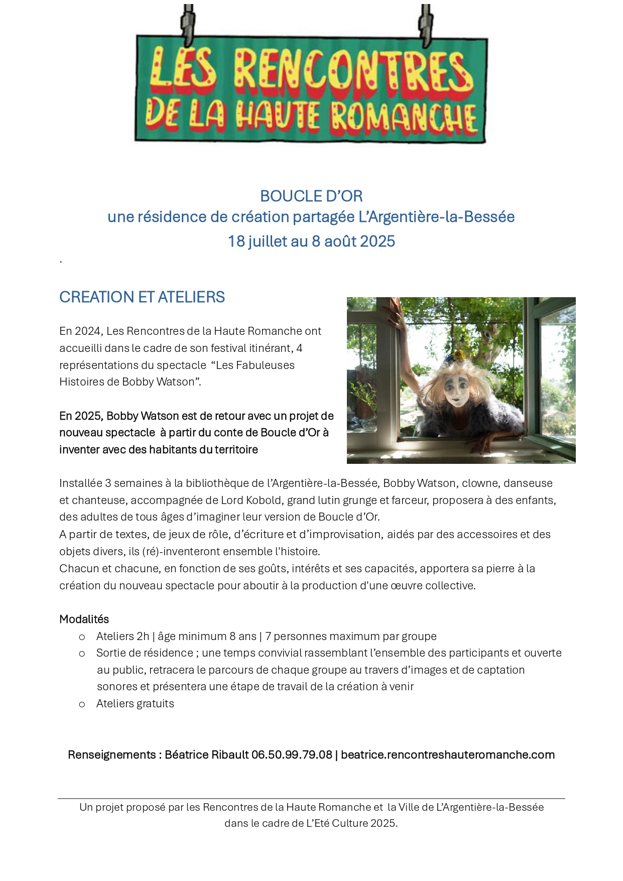 Atelier et cration autour du conte de Boucle d'or
