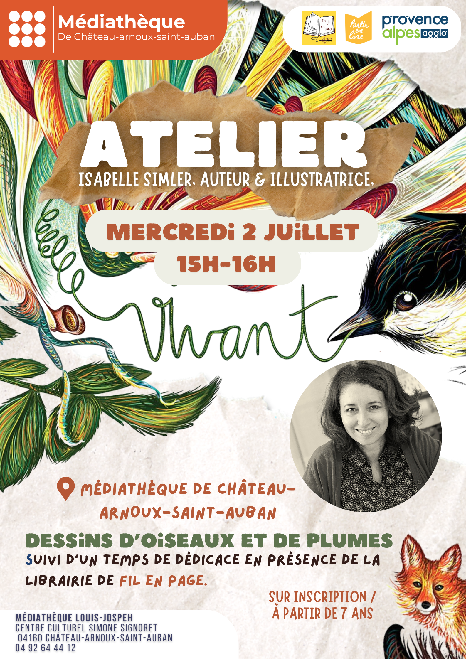 Atelier de dessins doiseaux et de plume