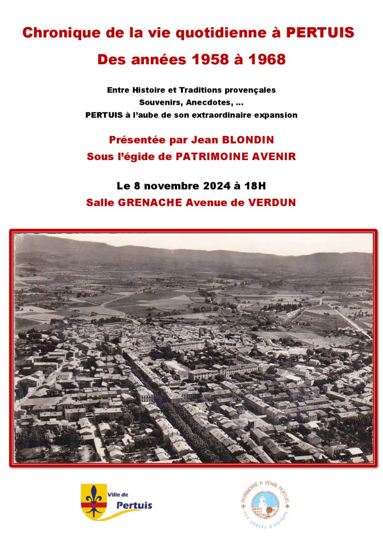 Chronique de la vie quotidienne  Pertuis des annes 1958  1968