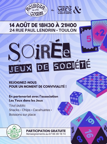 Les Soires du Petit Cours 2025 - Soire Jeux de socit