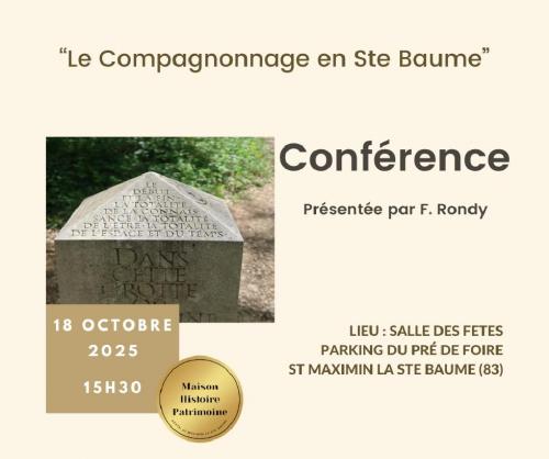 Confrence : Le Compagnonnage en Sainte Baume | Journes Nationales de l'Architecture
