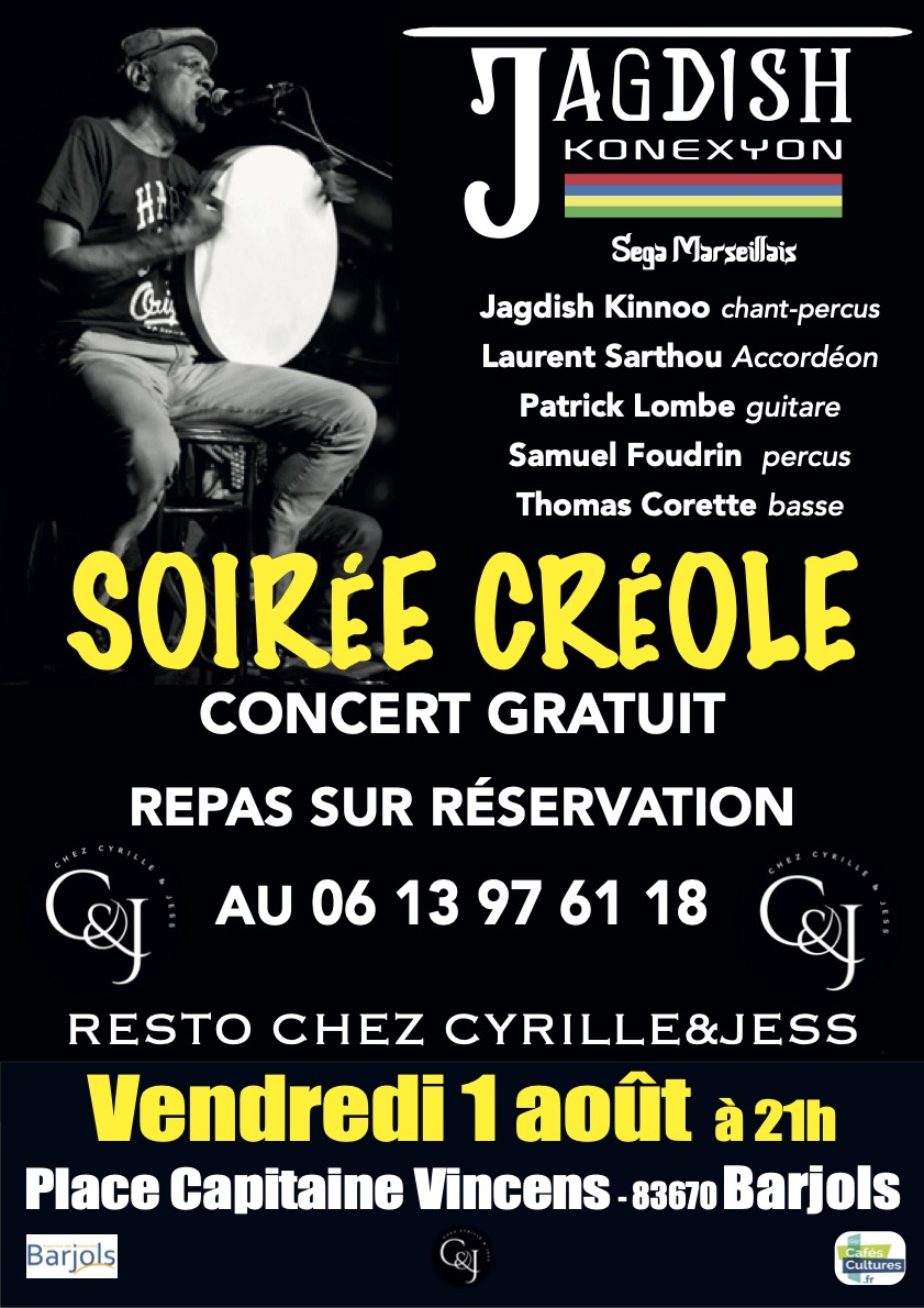 Concert : Jagdish konexyon - musique crole |  Les vendredis de l't