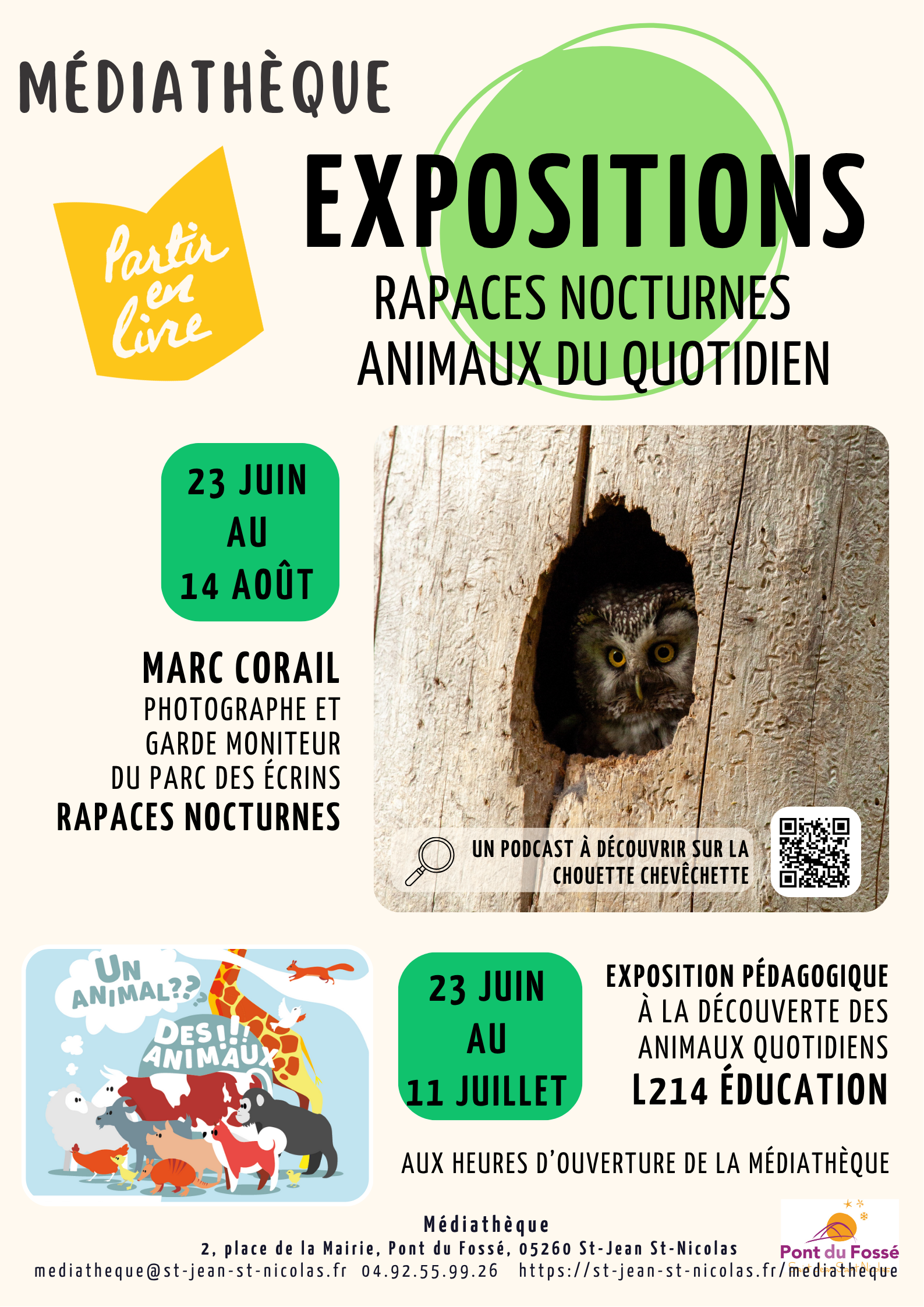 Exposition Rapaces Nocturnes et animaux du quotidien