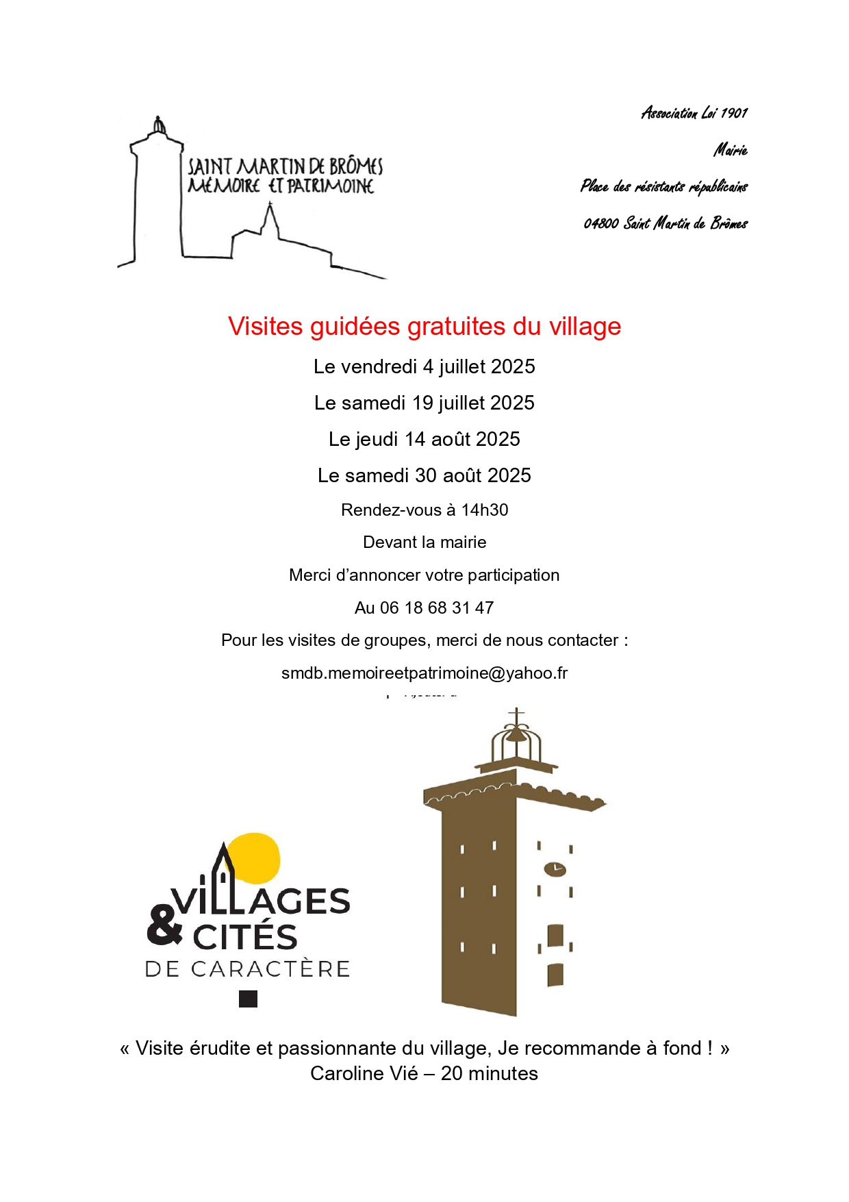 Visite guide gratuite de Saint-Martin de Brmes