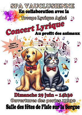 Concert lyrique caritatif au profit de la SPA Vauclusienne