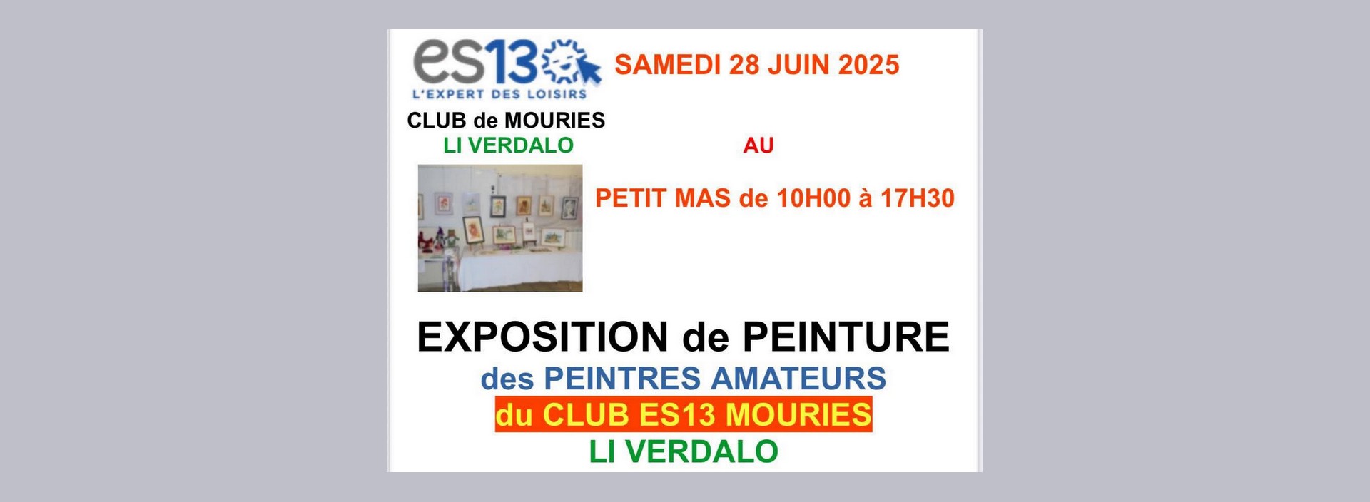 Exposition de peinture du club ES13 Li Verdalo