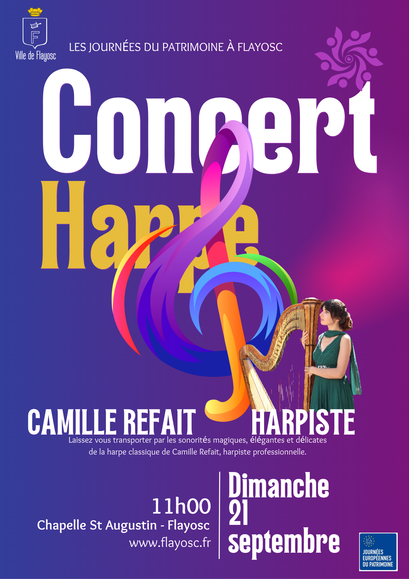 Concert harpe du patrimoine