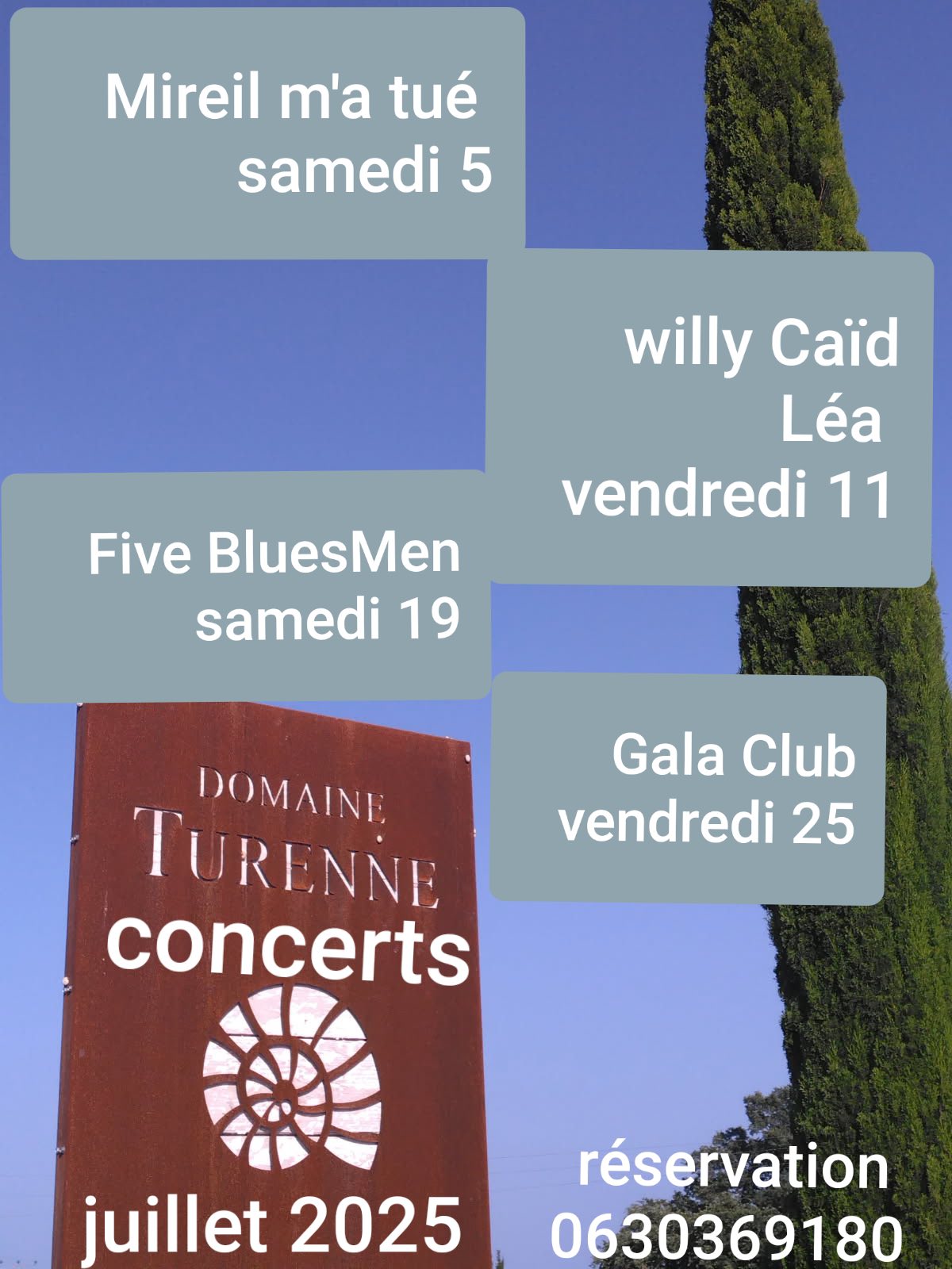 Concert Funk Rock au Domaine Turenne : 