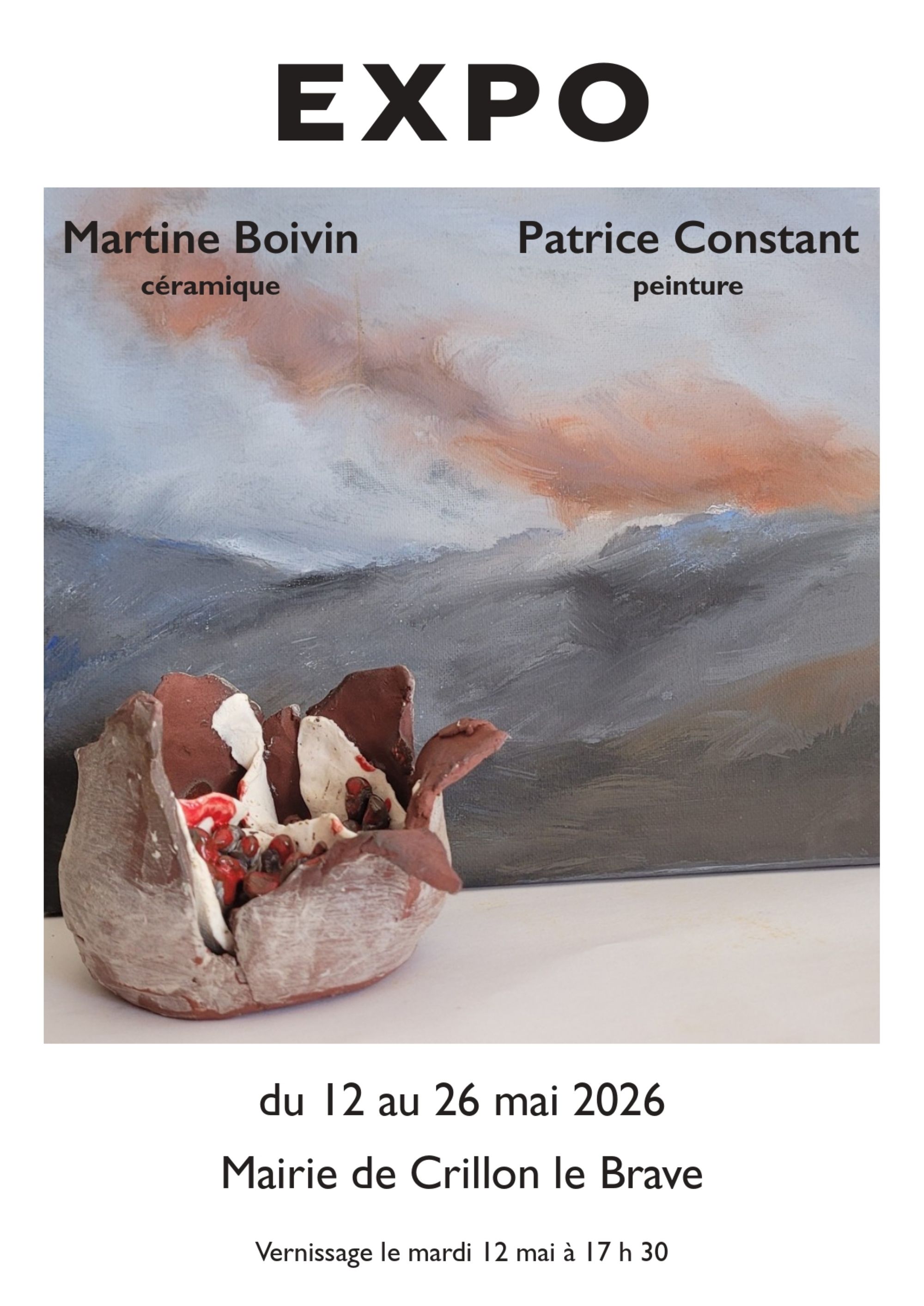 Exposition de Martine Boivin (C�ramique) et Patrice Constant (Peinture)